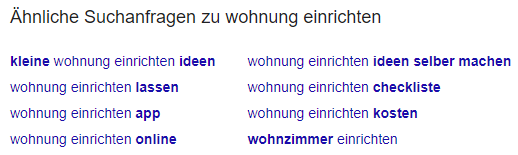 LSI keywords at the bottom of Google search results