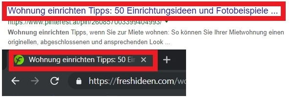 Title Tags in den Suchergebnissen