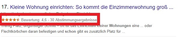 An example of rich snippets.